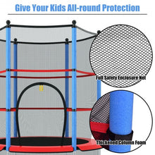 Load image into Gallery viewer, 55&quot; Youth Jumping Round Trampoline with Safety Pad Enclosure-Blue
