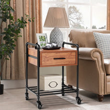 Load image into Gallery viewer, 2-Tier End Coffee Living Room Table with Drawer &amp; Wheels
