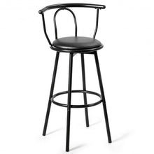 Load image into Gallery viewer, Set of 2 Swivel Seat Metal Frame Bar Stools with Footrest
