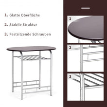 Load image into Gallery viewer, 3 Pcs Home Bistro Table and 2 Chairs Dining Set-Coffee
