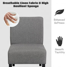 Load image into Gallery viewer, Armless Accent Chair  with Rubber Wood Legs -Gray

