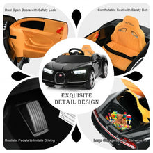 Load image into Gallery viewer, 12V Licensed Bugatti Chiron Kids Ride on Car with Storage Box and MP3-Black
