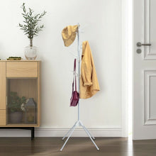 Load image into Gallery viewer, Stand Hat Coat Metal Rack with Folding Base-White
