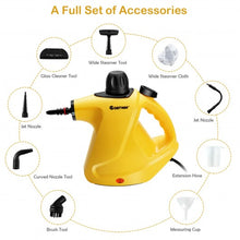 Load image into Gallery viewer, 1050W Multi-purpose Handheld Pressurized Steam Cleaner-Yellow

