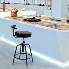 Load image into Gallery viewer, Adjustable Swivel Vintage Bar Stool PU Leather Steel Frame
