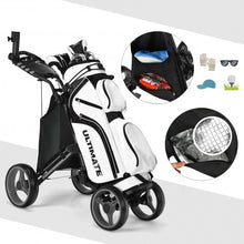 Load image into Gallery viewer, Lightweight Foldable Collapsible 4 Wheels Golf Push Cart-Gray
