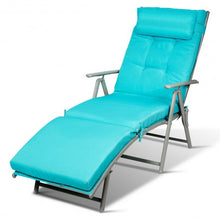 Load image into Gallery viewer, Outdoor Lightweight Folding Chaise Lounge Chair-Blue
