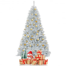 Load image into Gallery viewer, 7.5Ft Hinged Unlit Artificial Silver Tinsel Christmas Tree
