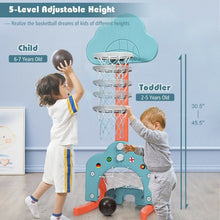 Load image into Gallery viewer, 3-in-1 Kids Basketball Hoop Set with Balls-Green
