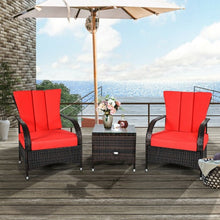 Load image into Gallery viewer, 3PCS Rattan Coffee Table Set Chair-Red
