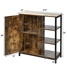 Load image into Gallery viewer, Multipurpose Freestanding Storage Cabinet with 3 Open Shelves and Doors
