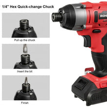 Load image into Gallery viewer, 18V Cordless Driver Impact Tool Kit with LED Light
