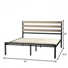 Load image into Gallery viewer, Queen Size Metal Bed Frame Foundation with Headboard
