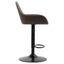 Load image into Gallery viewer, Retro Comfortable Adjustable Swivel Bar Stools with PU Leather Seat and Footrest
