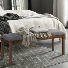 Load image into Gallery viewer, Upholstered Entryway Bench Footstool with Wood Legs
