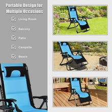 Load image into Gallery viewer, Outdoor Folding Padded Zero Gravity Lounge Chair-Navy
