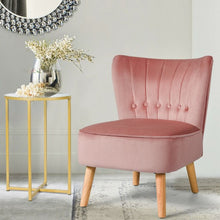 Load image into Gallery viewer, Armless Accent Chair Tufted Velvet Leisure Chair-Pink
