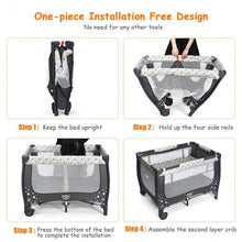 Load image into Gallery viewer, Portable Baby Playpen with Mattress Foldable Design-Gray
