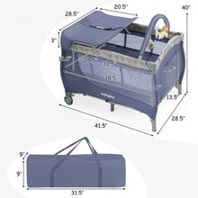Load image into Gallery viewer, Foldable Baby Playard with Changing Station-Gray
