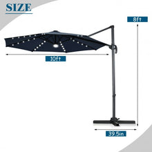 Load image into Gallery viewer, 10 Ft Patio Offset Cantilever Umbrella with Solar Lights-Navy
