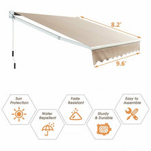 Load image into Gallery viewer, 10FT x 8FT Retractable Shade Patio Awning-Beige
