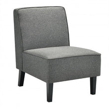Load image into Gallery viewer, Single Fabric Modern Armless Accent  Sofa Chair with Rubber Wood Legs -Gray

