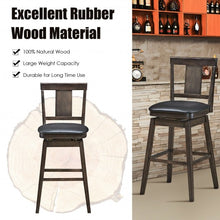 Load image into Gallery viewer, 29 inch Swivel Upholstered Counter Height Bar Stool with Rubber Wood Legs
