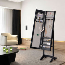 Load image into Gallery viewer, Mirrored Standing Jewelry Cabinet Storage Box-Black
