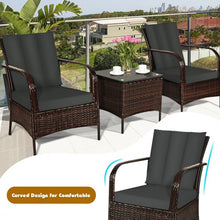 Load image into Gallery viewer, 3 PCS Patio Rattan Furniture Set-Gray
