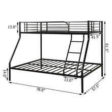 Load image into Gallery viewer, Twin over Full Bunk Sturdy Metal Bed
