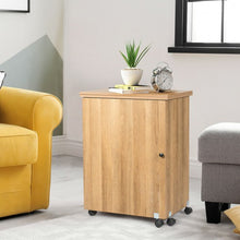 Load image into Gallery viewer, Folding Sewing Craft Table Shelf Storage Cabinet Home Furniture-Natural
