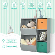 Load image into Gallery viewer, Kids Toy Storage Cabinet Shelf Organizer -Gray
