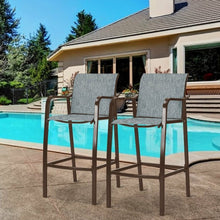 Load image into Gallery viewer, 4 PCS Counter Height Stool Patio Chair-Gray
