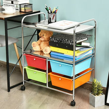 Load image into Gallery viewer, 4 Drawers Shelves Rolling Storage Cart Rack-Multicolor
