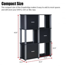 Load image into Gallery viewer, 3-Tier 6 Cubes Storage Shelf Cabinet-Black
