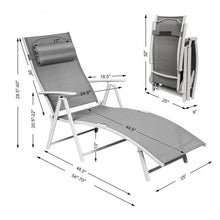 Load image into Gallery viewer, Outdoor Lightweight Folding Chaise Lounge Chair-Gray
