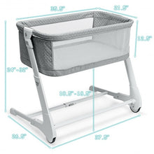 Load image into Gallery viewer, Baby Height Adjustable Bassinet w/ Washable Mattress-Gray
