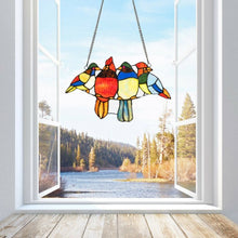 Load image into Gallery viewer, 14.5&quot; Tiffany Glass Birds Window Panel Hangings with Chain
