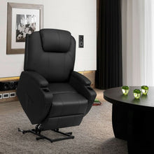 Load image into Gallery viewer, Electric Lift Power Recliner Heated Vibration Massage Chair-Black
