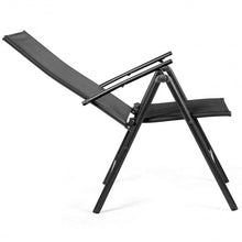 Load image into Gallery viewer, Set of 2 Adjustable Portable Patio Folding Dining Chair Recliner -Black
