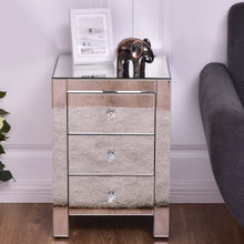 Load image into Gallery viewer, 3 Drawers Modern Storage Accent Mirrored Nightstand
