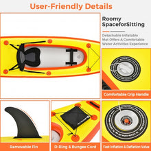 Load image into Gallery viewer, 10.8&#39;  Inflatable Kayak Set K1 1-Person Sit-On-Top Kayak with Oars-Yellow
