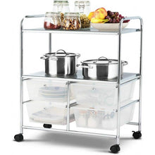 Load image into Gallery viewer, 4 Drawers Shelves Rolling Storage Cart Rack-Clear
