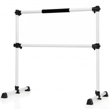 Load image into Gallery viewer, 4 ft Portable Ballet Freestanding Adjustable Double Dance Bar-Silver
