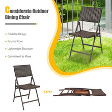Load image into Gallery viewer, Set of 2 Patio Rattan Folding Portable Dining Chairs
