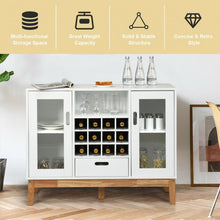 Load image into Gallery viewer, Wood Wine Storage Cabinet Sideboard Console Buffet Server-White
