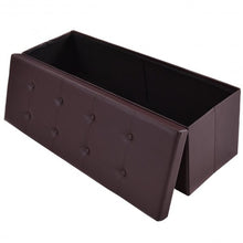 Load image into Gallery viewer, 45&quot; Large Folding Ottoman Storage Seat - Brown

