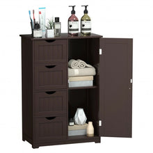 Load image into Gallery viewer, Standing Indoor Wooden Cabinet with 4 Drawers-Brown

