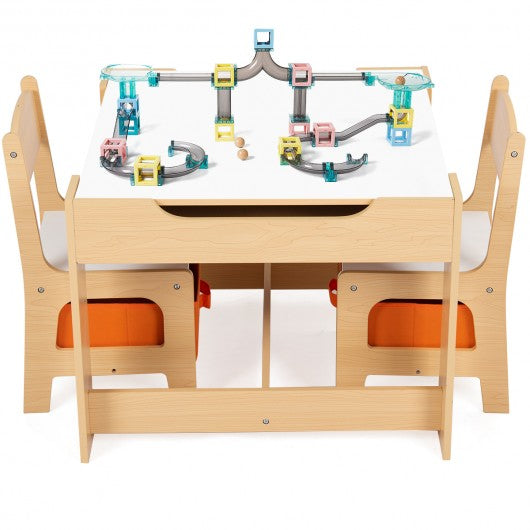 Kids Table and Chair Set with Storage Boxes