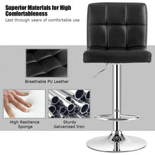 Load image into Gallery viewer, Adjustable Swivel Bar Stool with PU Leather-Black
